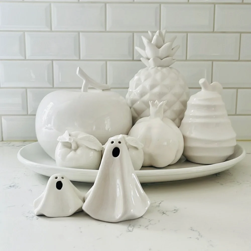 Crate&barrel LED Ceramic Halloween Ghosts